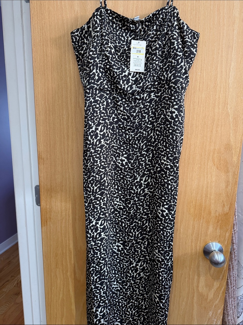a new day Black and White Animal Print Maxi Dress